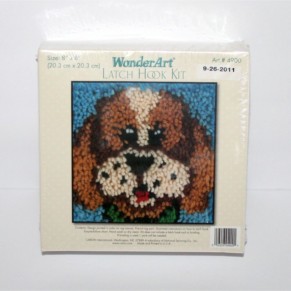 WonderArt Latch Hook Kit Dog puppy Caron US craft kit NEW Sealed